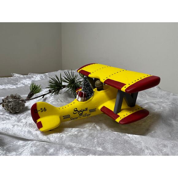 Dept 56 Yellow Airplane Figure Original Snow Village #5458-5 w/box - Picture 5 of 7